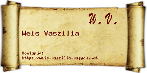 Weis Vaszilia névjegykártya